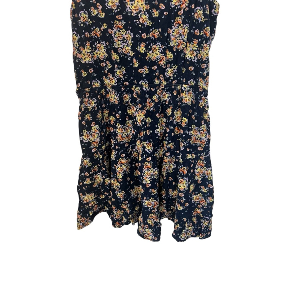 Pink Rose Navy Floral Spaghetti Strap Mini Dress Size Large Boho - Picture 4 of 12